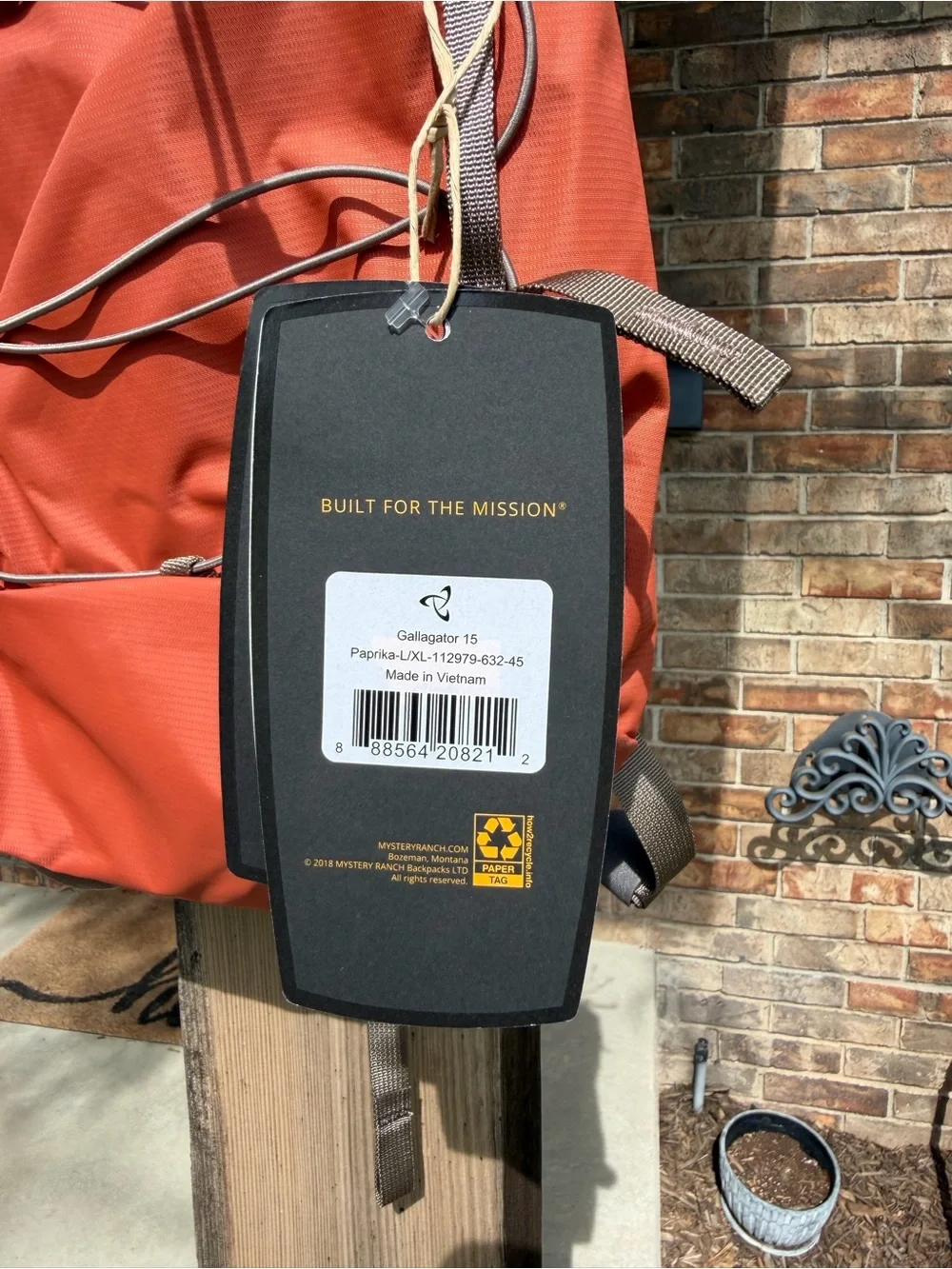 Mystery Ranch Gallagator 15 15L Hiking Backpack Paprika L/XL Zip